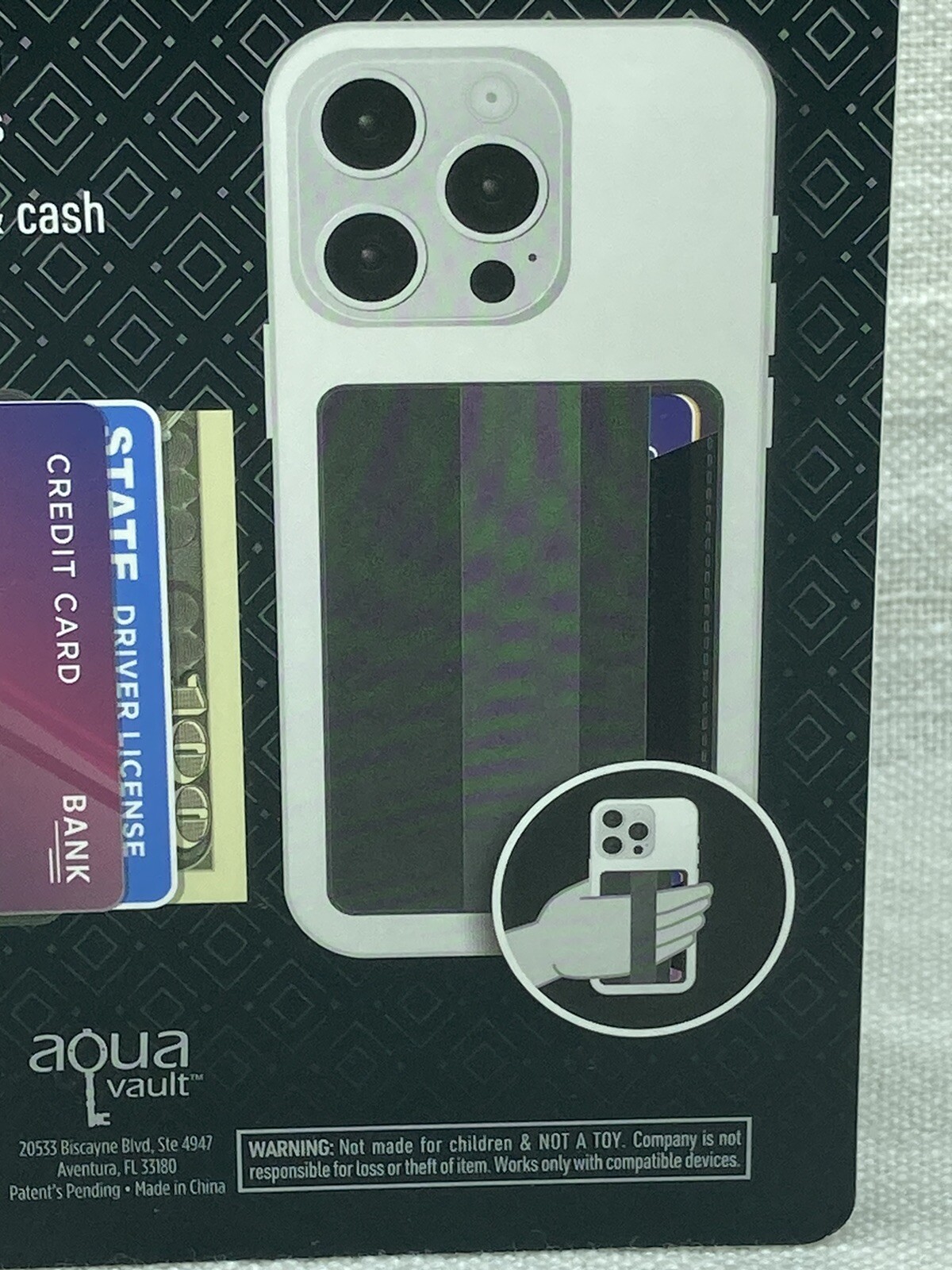 Magnetic Wallet with Phone Grip by AquaVault New