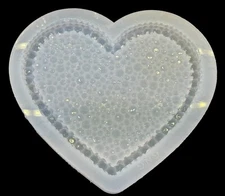 Handmade Silicone Crystal Heart Trinket Tray Mold