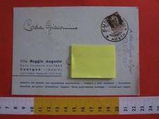 CA.19 ITALIA CARD 1943 CUORGNE AOSTA BOGGIO AUGUSTO MOBILE CAMERE SALA TAPPETI