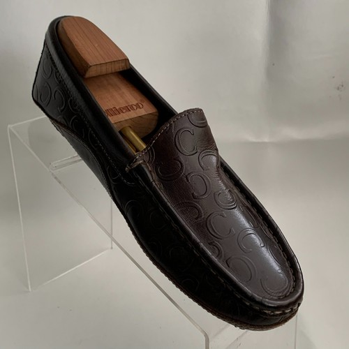 Carvela Driving Loafers Brown Embossed 