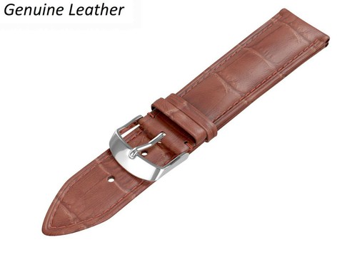 Para FOSSIL Marrón Claro Cuero Genuino Reloj Correa Hebilla Broche + Alfileres - Imagen 5 de 13