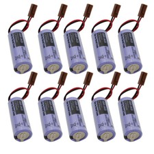 10x BR-AG 3V 1800mAh PLC CNC Battery Non-rechargeable Battery with Brown Plug US
