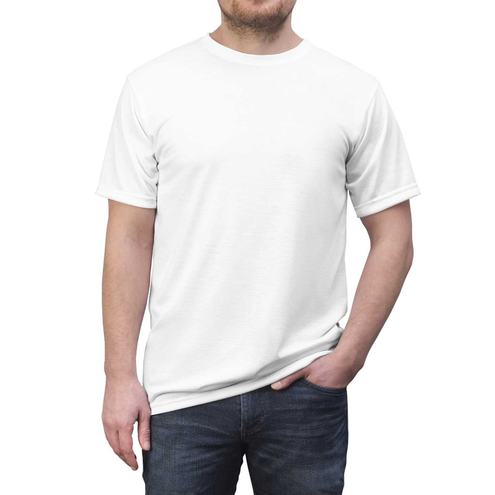 White Unisex Cut & Sew Tee (AOP)