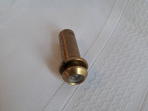 Vintage Solid Brass Door Viewer Spy Glass Peephole Hardware 