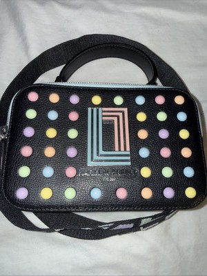 Karl Lagerfeld Pastel Simone Camera Bag - Black with Colorful Polka Dots