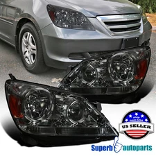 Fits 2005-2007 Honda Odyssey Smoke Headlights Turn Signal Replacement Left+Right
