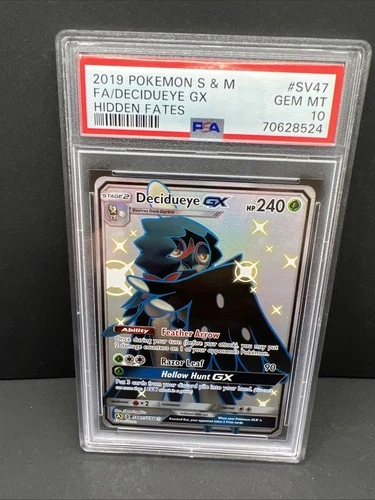 🔥🔥Decidueye GX Shiny Holo Rare Hidden Fates: Shiny Vault SV47/SV94 PSA 10 2019