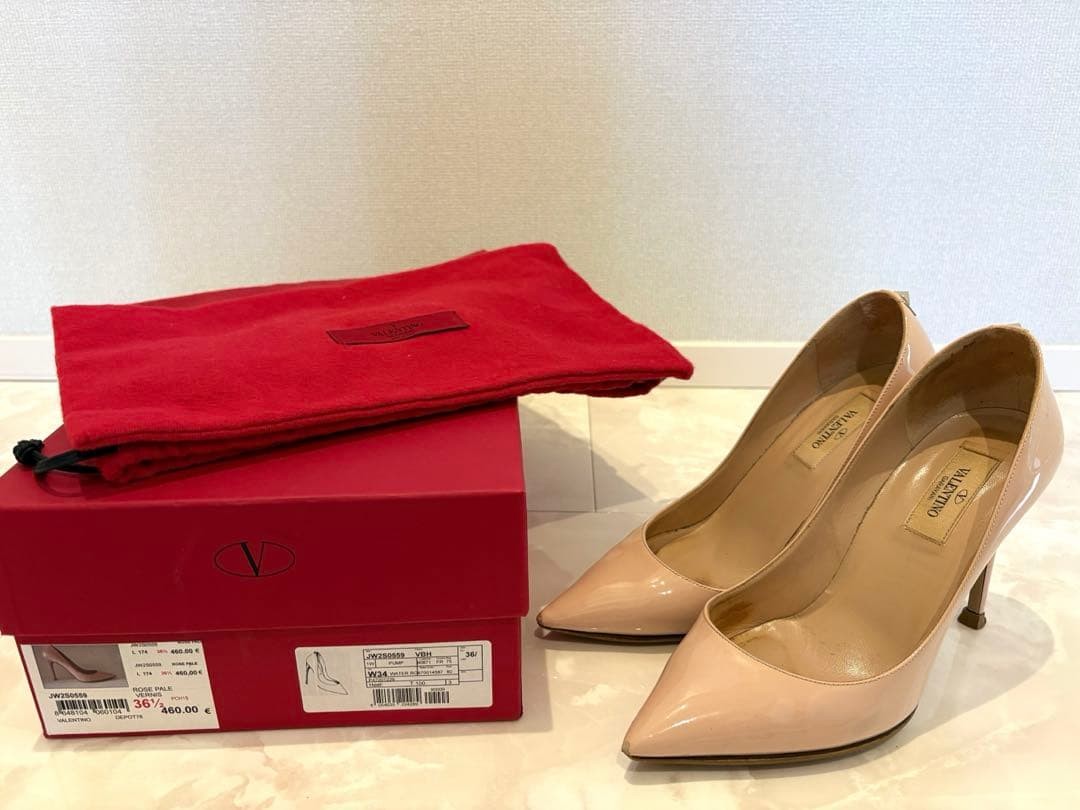 Valentino Garavani Pumps Heel Leather Pink Beige EU36.5/US6.5 116182c thumbnail 8