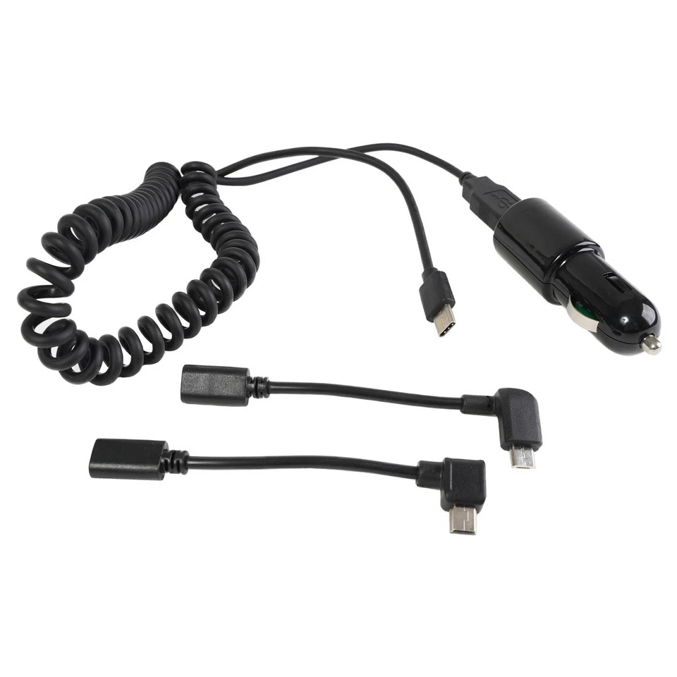 AIV KFZ 12V 24V USB-C Ladekabel + Lade-Adapter Mini Micro-USB Ladegerät PKW Auto - Bild 2 von 4