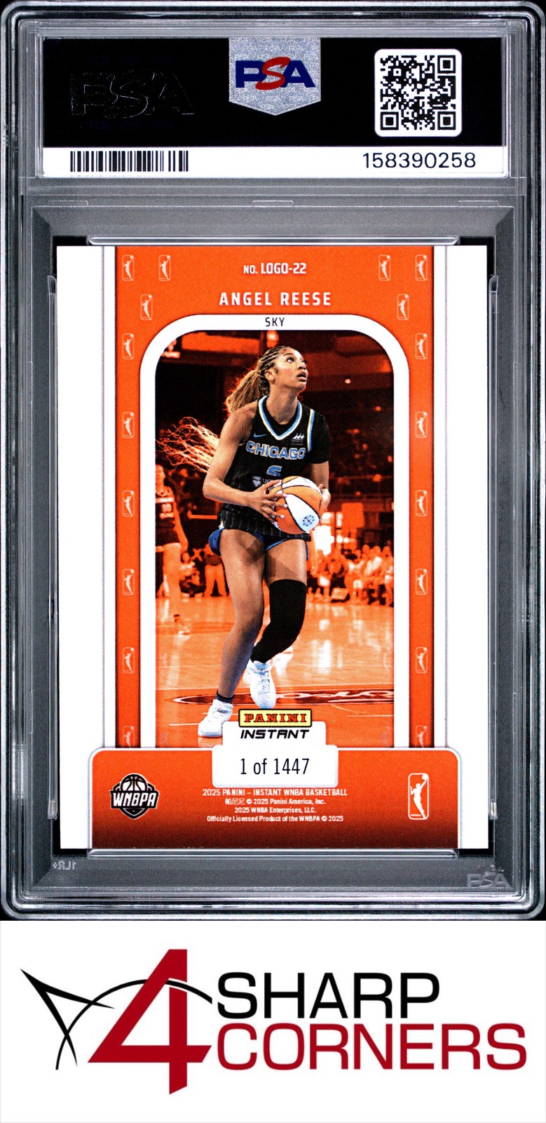 2025 PANINI INSTANT WNBA THE LOGO #22 ANGEL REESE #/1447 POP 1 PSA 9 view 2
