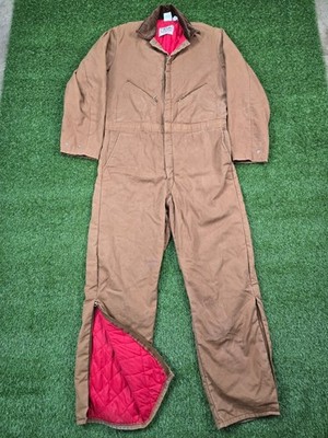 Walls Blizzard Pruf Insulated Coveralls Mens XL Tall Lined Canvas Jumpsuit 46-48