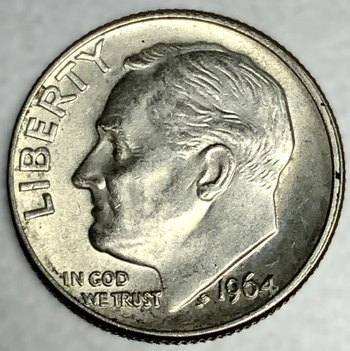1964-D Roosevelt Dime - Circulated Condition - 90% Silver - US Coin - 3165