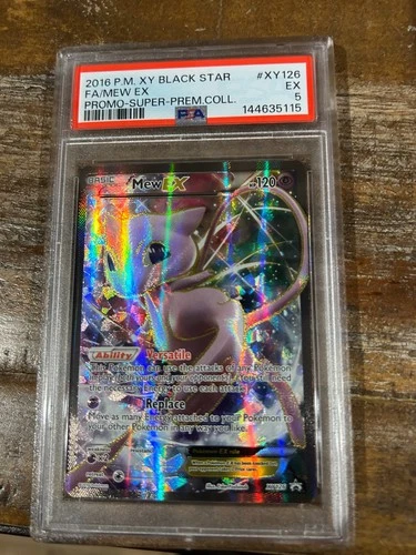 Pokemon 2016 XY Black Star Promo Prem Coll Full Art MEW EX #XY126 PSA 5 RARE