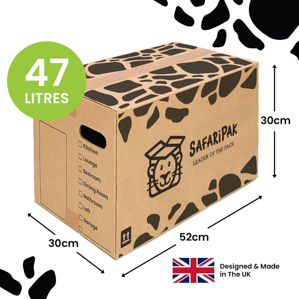 10 x LARGE MOVING HOUSE NEW Cardboard Box Removal Packing Boxes with Handles - Image 2 of 4