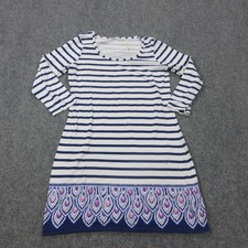 Lilly Pulitzer Beacon T Shirt Dress Womens Small Blue Stripe 3/4 Sleeve