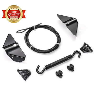 Anti Sag Gate Kits for Wooden Fence, Door Support Cable Kit in Zinc, Black Anti-