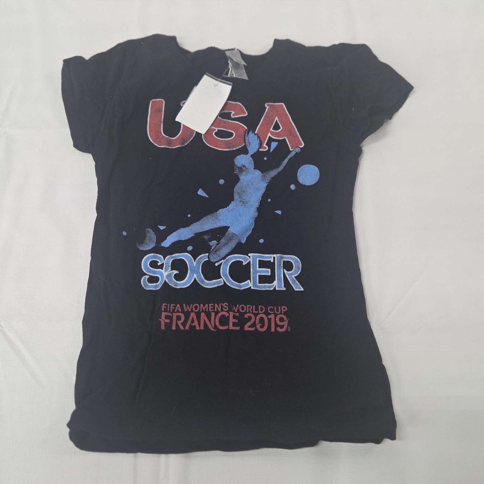 Next Level Apparel Shirt Girls 6 Black USA Soccer FIFA World Cup France 2019