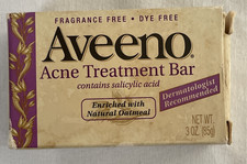 Aveeno Acne Treatment Bar Fragrance  Dye Free Oatmeal Enriched 3oz