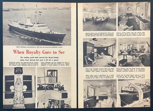 HMY Royal Yacht Britannia 1954 pictorial “When Royalty Goes to Sea”