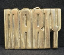 WA25103 VINTAGE 1970s CUT-OUT NAME MARTY SOLID BRASS BUCKLE