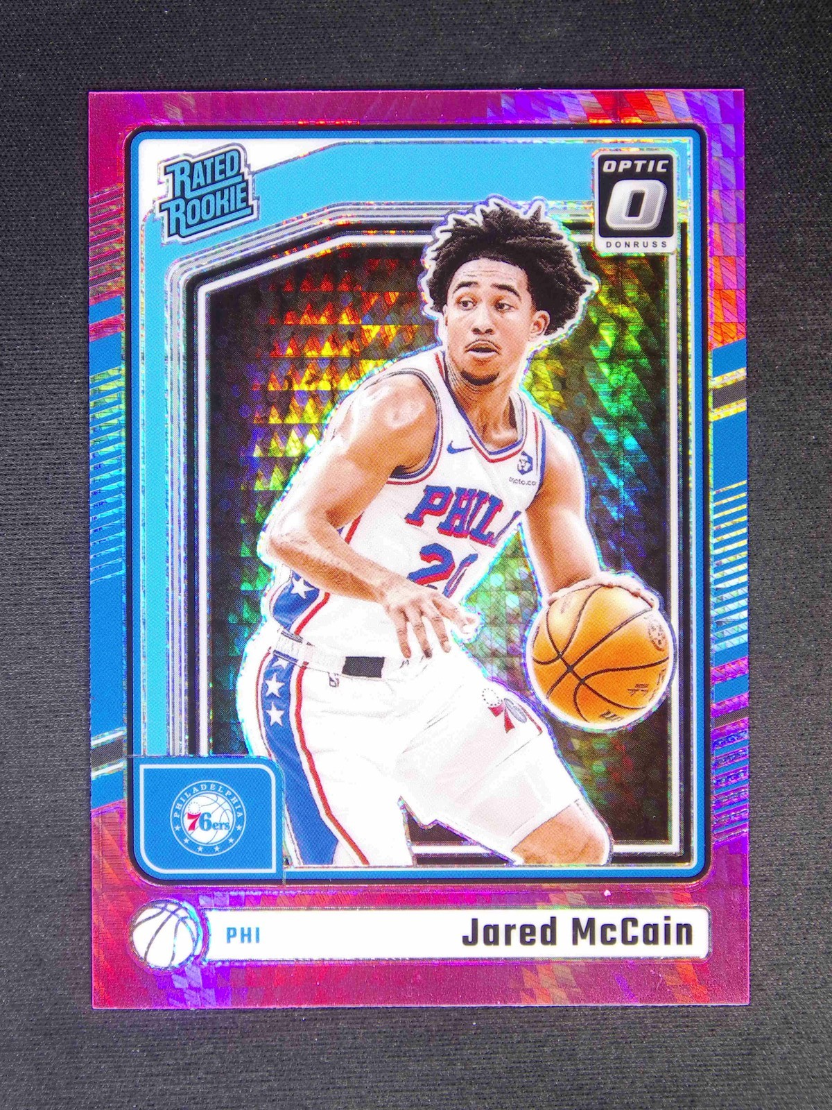 2024-25 Panini Donruss Optic Jared McCain #270 RC Rated Rookie Pink Hyper