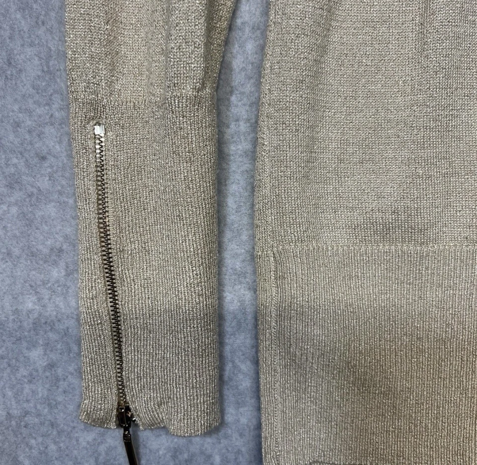 Suéter Thalia Sodi Mujer Pequeño Pisada Dorada Cuello Vaca Cremallera Foto 3 de 4