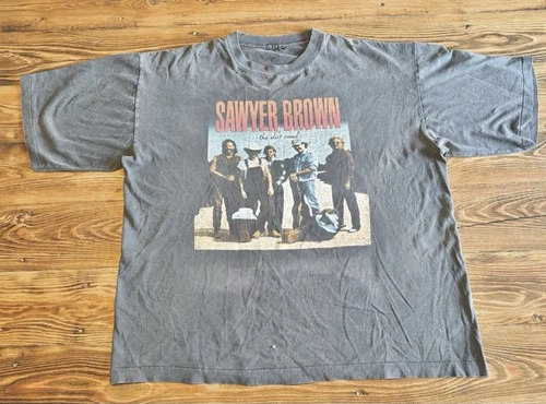 Vintage 1992 Sawyer Brown Concert T-Shirt From The Dirt Road 1990s vintage concert t-shirt, vintage, size XL, single stitch, B+ condition