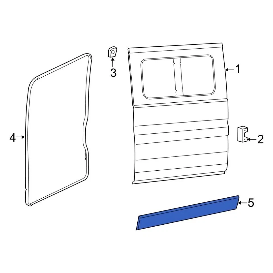 For Ram ProMaster 3500 2014-2018 Ram 1ZT29LAHAA Rear Right Body Trim Molding - Imagem 2 de 2
