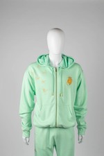 Brands n People-WASP Collection- Pistachio Green, Zip Up Embroidered Hoodie
