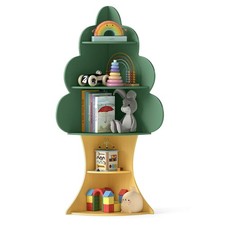 Tree Bookshelf for Kids 5-Tier Children Book Display Rack Toy Storage Organizer