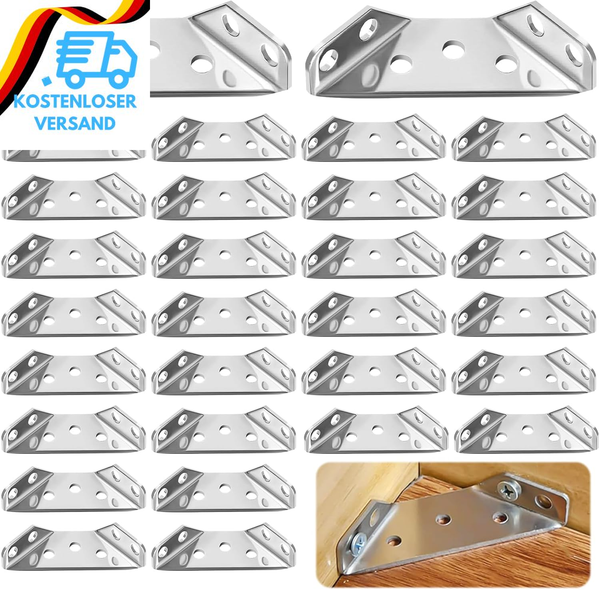 30 StüCk Edelstahl-Eckverbinder, MöBelhalterung Mit Schrauben, Dreieckige Winkel-image