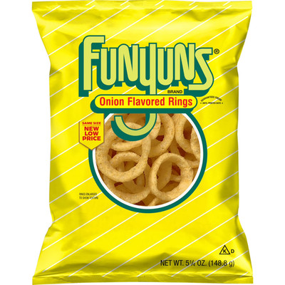 Funyuns Onion Flavored Rings Snacks, 5.25 oz Bag.