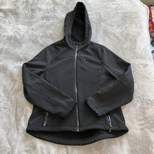Cutter & Buck Jacket Womens XL Black Softshell Hooded Full Zip Outdoor RN74239