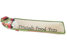 Fitz and Floyd Tidbit Cracker Holder Friends Food Fun Holiday Snowman