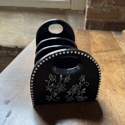 Temptations Black & White Floral Lace Oven-To-Table Taco Holders (Holds 4 Tacos)