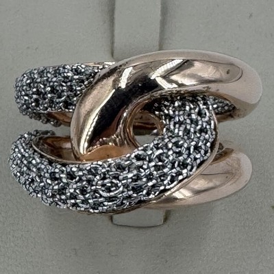Adami & Martucci rings size Q 925 sterling silver Mesh Rose Gold Designer