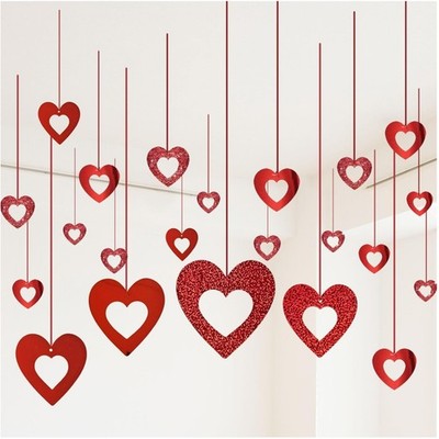 Herzgirlanden, Luftschlangen, Valentinstag, Hochzeit, Verlobung, Muttertag, R...