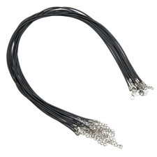 LOT GROSSISTE 10 CORDONS COLLIERS EN SILICONE ET ACIER REGLABLE DE 45 A 50CM
