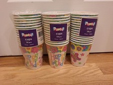 14 ct Floral Paper Cups for Happy Birthday Butterfly Garden Party 9 oz