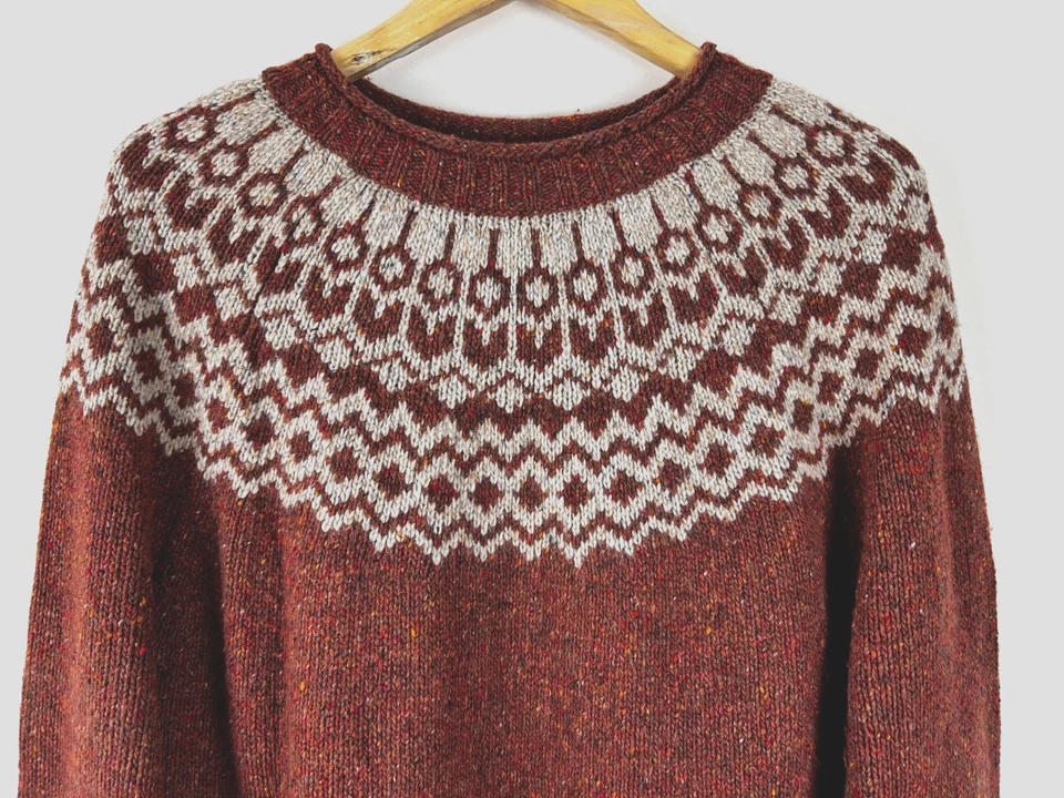 SEASALT CORNWALL Lovely Brown 'Port Kinnis Jumper' Fair Isle Wool Blend, UK 14! - Image 2 of 4