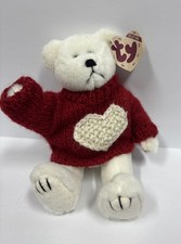 TY Attic Treasures Collection Nicholas White Bear With Red Sweater With Tags
