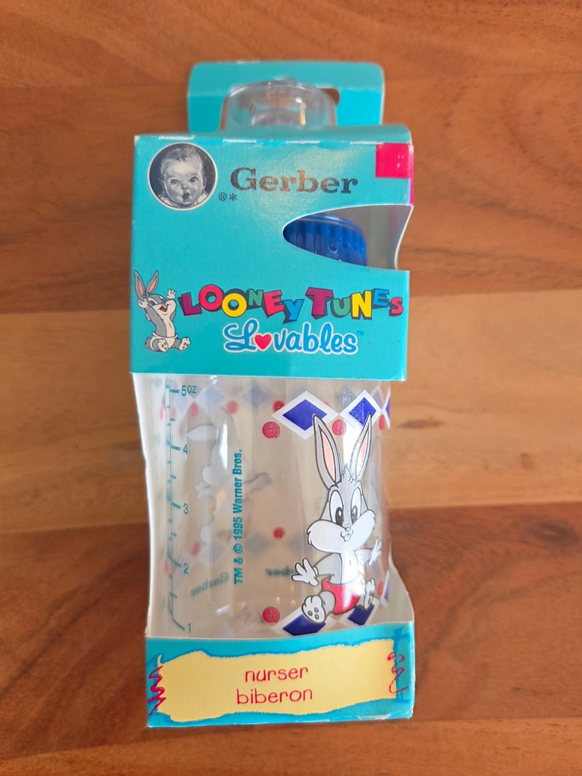 RARE VTG 90s Gerber Baby Bottle Looney Tunes Lovables 5 Oz Baby Bugs 1995 US