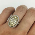 4.90  Ct Canary Diamond Art Deco Vintage Engagement Ring 925 Sterling Silver