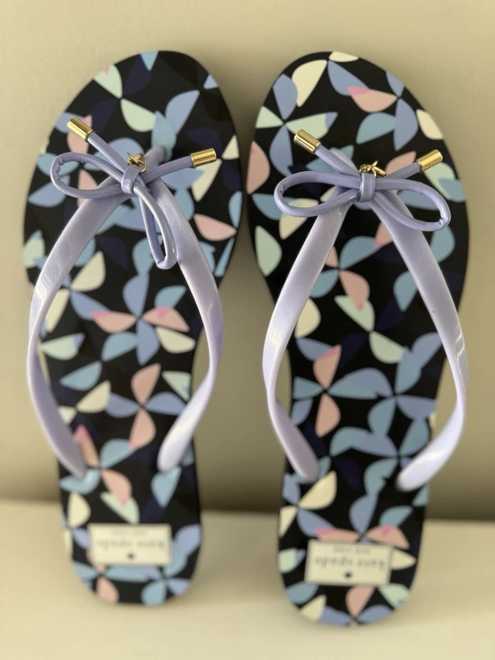 KATE SPADE NEW YORK Nova Lilac Shiny Flip Flops Size 10M NEW - Image 2 of 4