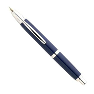 Pilot Vanishing Point Blue &  Rhodium Fountain Pen 18k Med Pt New In Box 60243