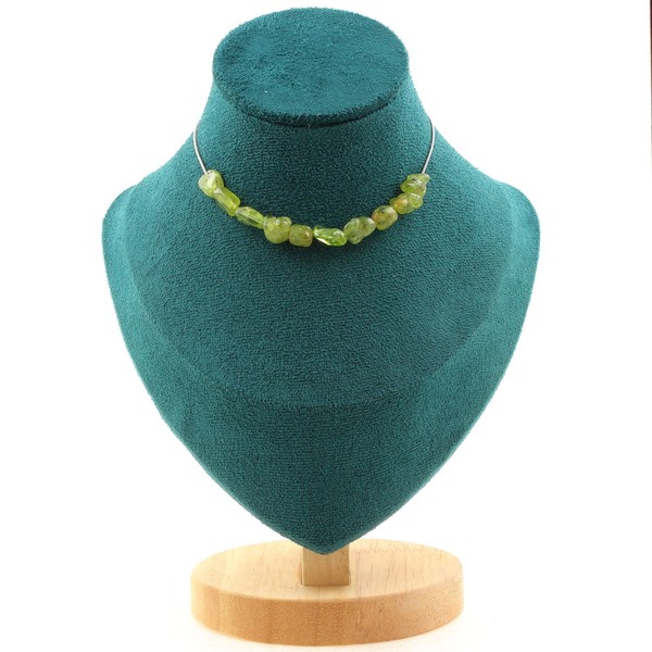 Steine Und MinéRaux. Halskette 10 Perlen Peridot Aus Myanmar (Birma) Kette In-image