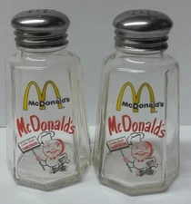 A Nice Set of McDonald's Arches & Speedy Salt & Pepper Shakers 3¾" Tall #2