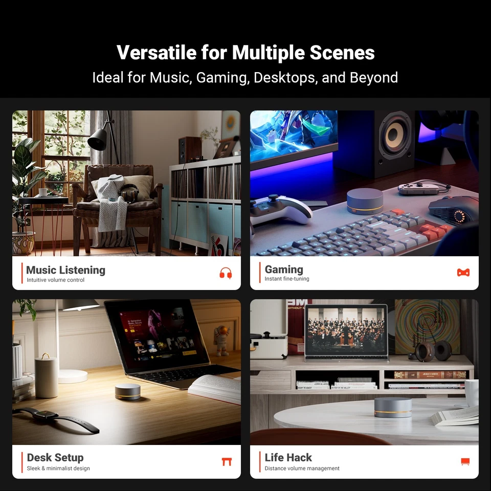 Fosi Audio VOL20 Bluetooth Lautstärke-Drehknopf für Desktop mit USB Einstellbar - Bild 3 von 4