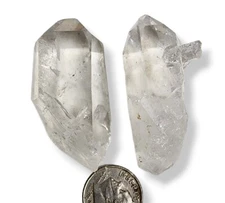 Silver Tip Quartz Crystal Points 41.7 grams 2 piece lot