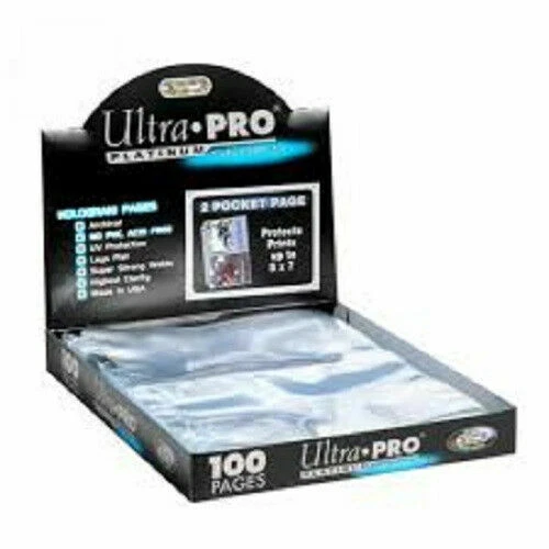 100 ULTRA PRO PLATINUM 2-POCKET Pages 5 x 7 Sheets Protectors New
